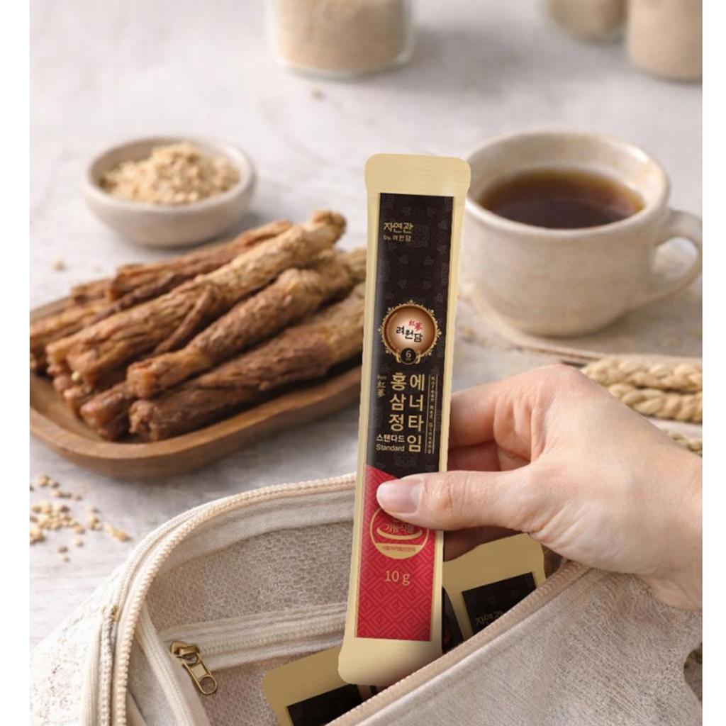 Jayeongwan 6-Year Korean Red Ginseng Energy Time Standard (14 Sticks / 14 Days) - Daily Immunity & Energy Booster for Beginners