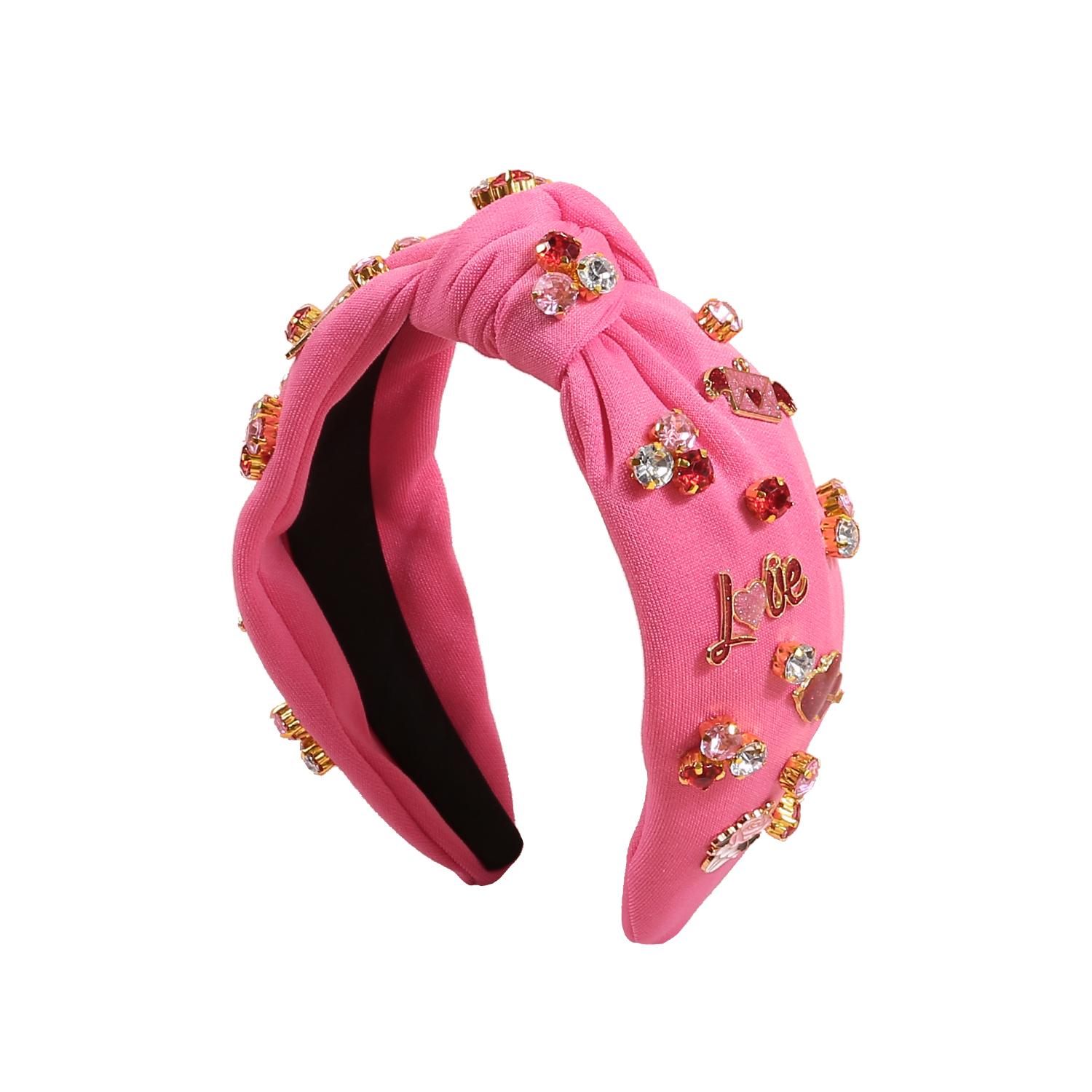 

Модные повязки на голову на День святого Валентина, повязка для волос с сердечком любви, хрустальные повязки на голову, головные уборы, аксессуары для волос для вечеринок для девочек и женщин