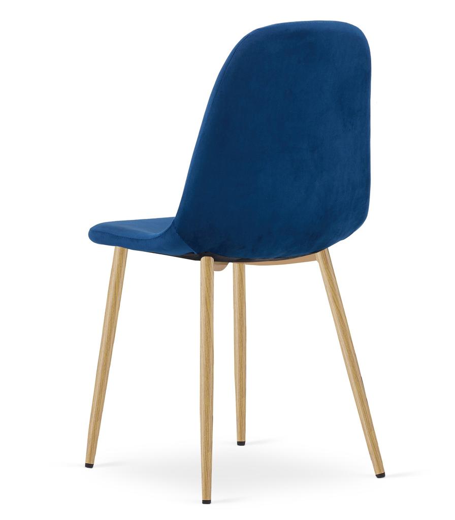 PADVA chair - navy blue velvet / oak legs x 1