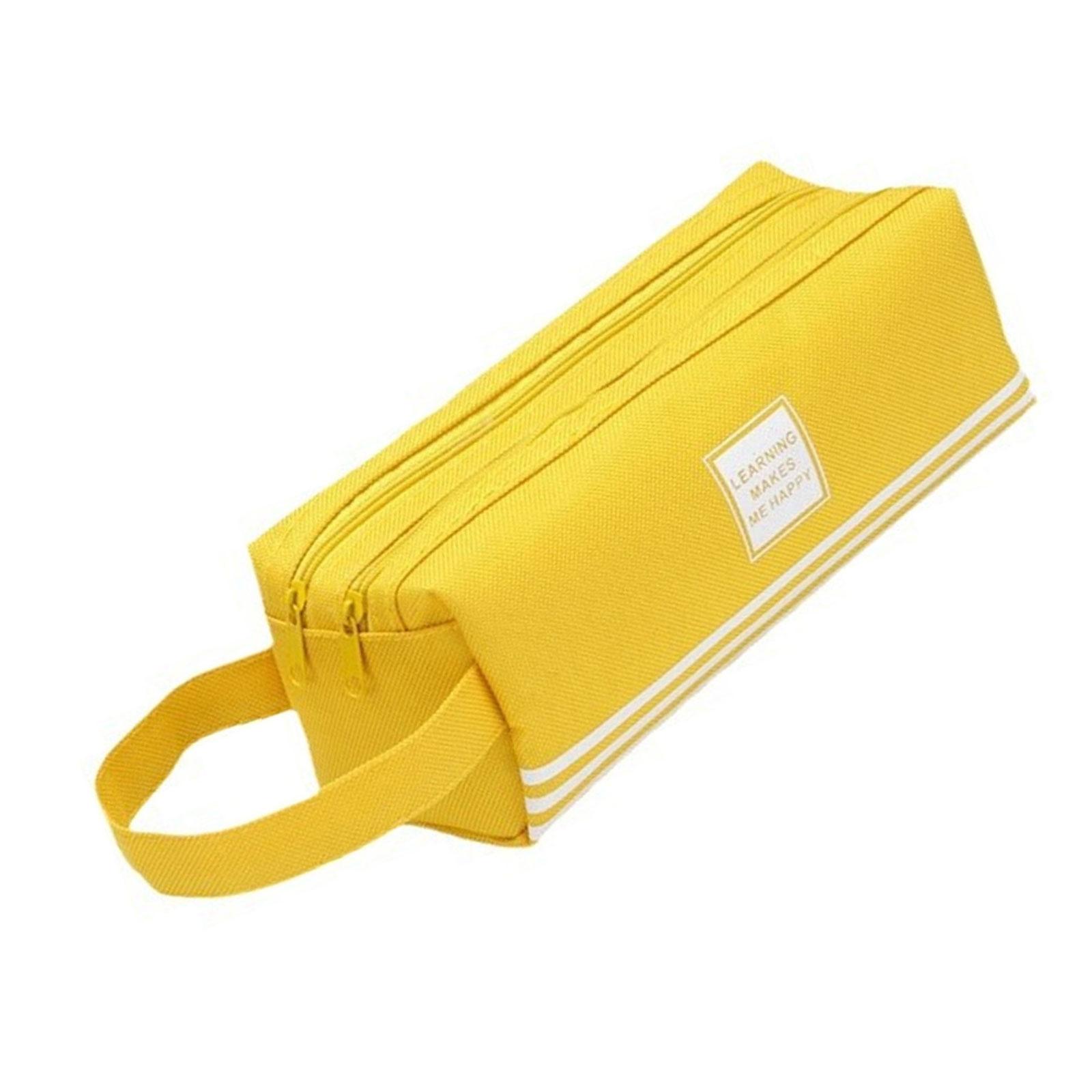 

Большая вместимость пенала для ручек и карандашей, дорожная сумка для карандашей, холщовые пеналы, дорожные косметички для студенток и женщин, школ жёлтый