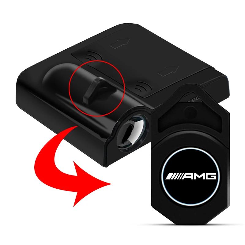 1/2Pcs LED Welcome Light Car Door Projector Lamps Car Accessories Stickers For Mercedes Benz AMG W204 W213 W205 W211 W212 W176