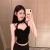 Pure Desire Spice Lace Splicing Halter Vest Women Spring and Autumn New Design Sense with A Thin Shirt
