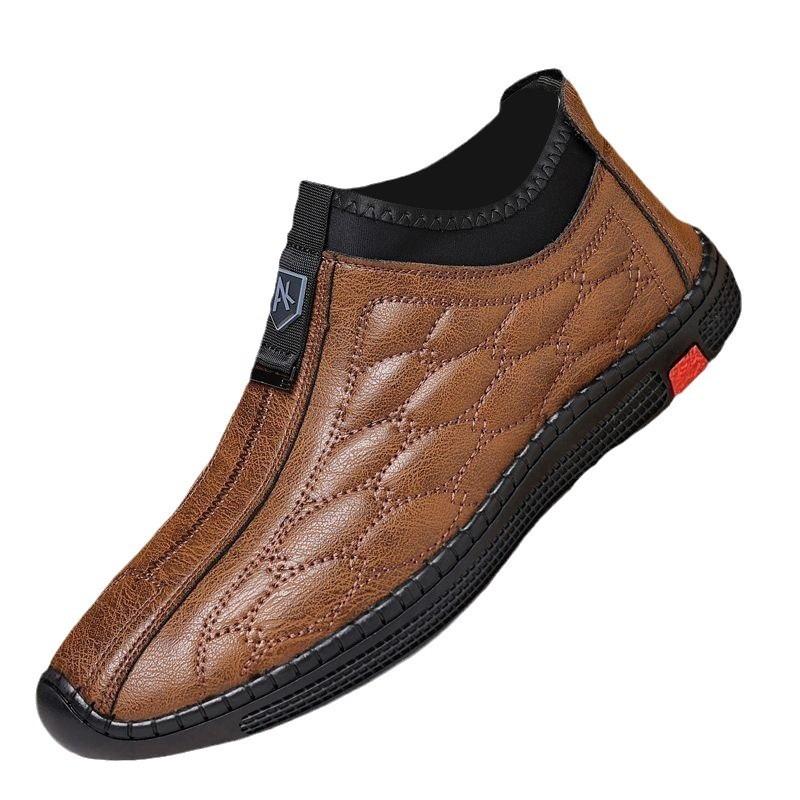 Winter cotton shoes new men's velvet thickened comfortable soft-soled casual leather shoes winter cold warm cotton shoes