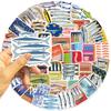 50 wasserdichte Sardinen-Aufkleber für Scrapbooks/Handyhüllen