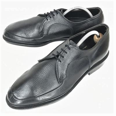 Vintage KING-SIZE SHOES All Leather Grain U Tip Service Dress Shoes Size 8D 25.5-26.0 Black(USED)