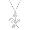 Kinitial Stainless Steel Birth Month Flower Necklace 12 Month Birthday Floral Pendants Necklace Bracelet Women Jewelry Gifts