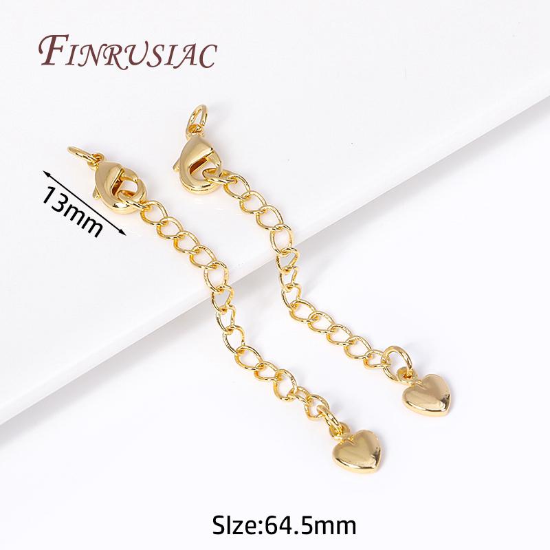 18K Gold Plated Extension Chains with Lobster Clasps Connector For Jewelry Necklace Extender,DIY Bracelets Making Accessories