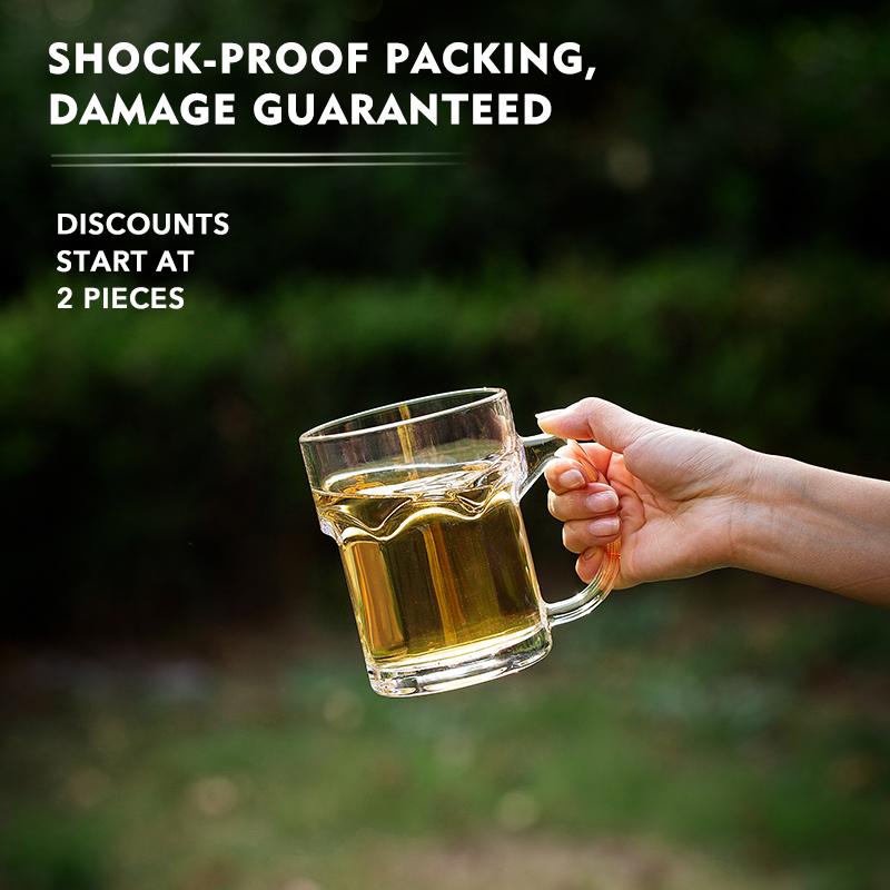 Sekskantet ølglass med hank Stort drikkeglass for te, kaffe, root beer floats, drikkeglass for restaurant, bar, hjem