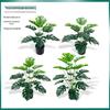 Artificial Monstera Deliciosa Floor Plant with 18 Green Leaves for Wall Decoration and Accessories