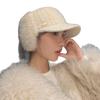 Autumn and Winter Hats for Women with Big Brim Showing Face Small Duck Tongue Knitted Hat  High End Temperament Wool Hat  Versatile Warm Hat