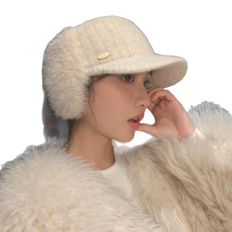 Autumn and Winter Hats for Women with Big Brim Showing Face Small Duck Tongue Knitted Hat  High End Temperament Wool Hat  Versatile Warm Hat