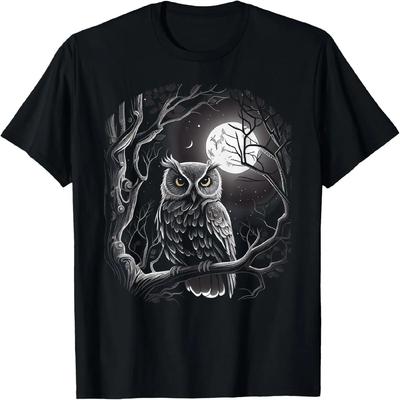 Wise Owl Birds Graphic for Men Women Boys Girls T-Shirt