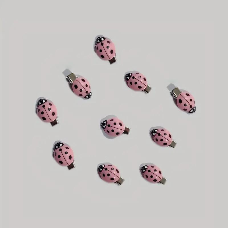 10Pcs Simulated Ladybug Hair Clips Animal Insect Hair Clips Creative Hair Accessories Headwear For Hair Decoration