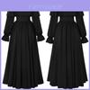 Gothic Halloween Dress For Women With Lace Corset And Ruffled Sleeves For Themed Parties