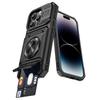 Odolné pouzdro Pro iPhone 17 16 14 13 Pro Max iPhone 11 Magnetický otočný kroužek Skryté sloty na karty Plné krytí Fundas Coque
