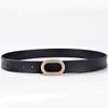 Simple Leather Vintage Belt for Women Casual Simple Versatile Oval Buckle Jeans Accessories Classic Business Belt