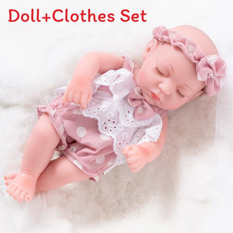 Reborn Baby Doll Toy 12in Soft Silicone Sleepwear For Kids And Collectors
