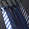 Elegant 8CM Lazy Ties Blue Black Red Striped Men Shirt Business Dress Zipper Tie Neckties Accessories Wedding Groom