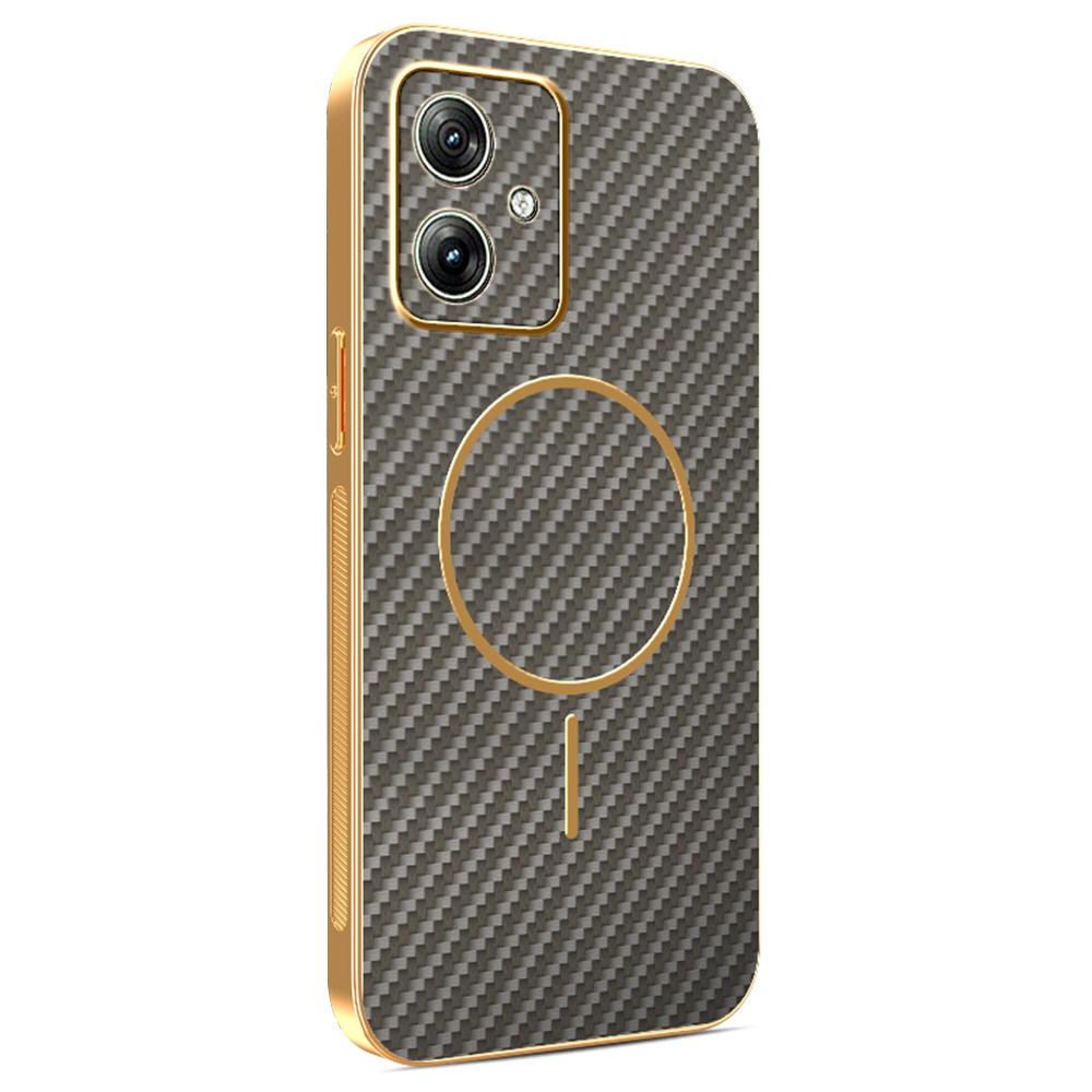 Pentru Motorola Moto G54 5G/G54 Power 5G/G64 5G Husă Telefon Texturată Fibră de Carbon Electroplată TPU Capac Spate