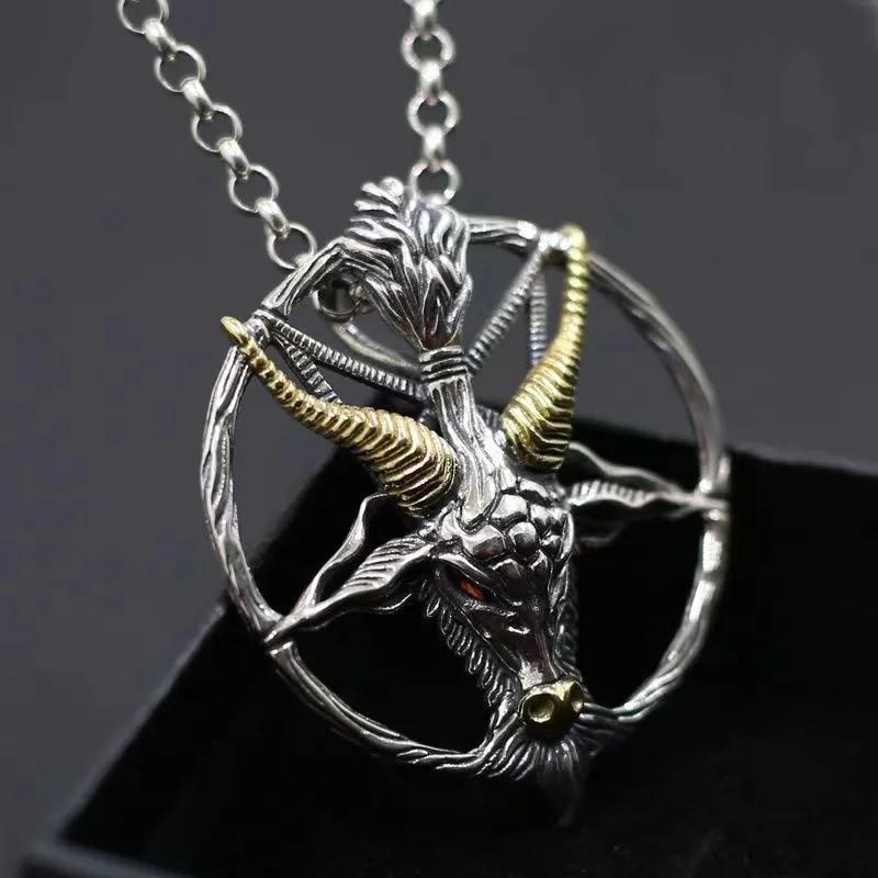 Collana con ciondolo a forma di testa di toro nordico punk retrò per uomo, gioielli classici con personalità animale
