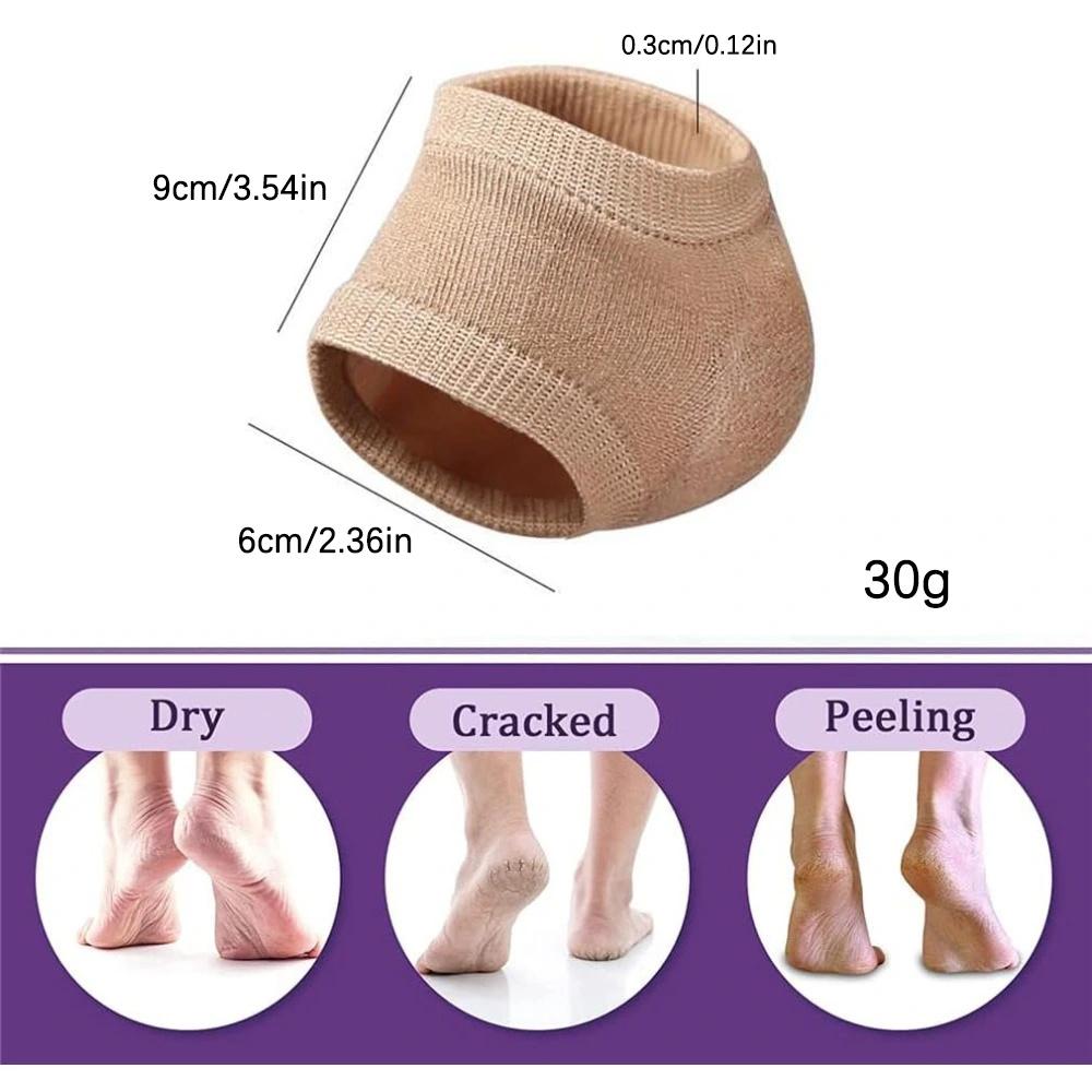 2pcs Plantar Heel Protector Sleeves with Silicone Gel Pads - Breathable Knit Design for Heel Cushioning, Pressure & Support