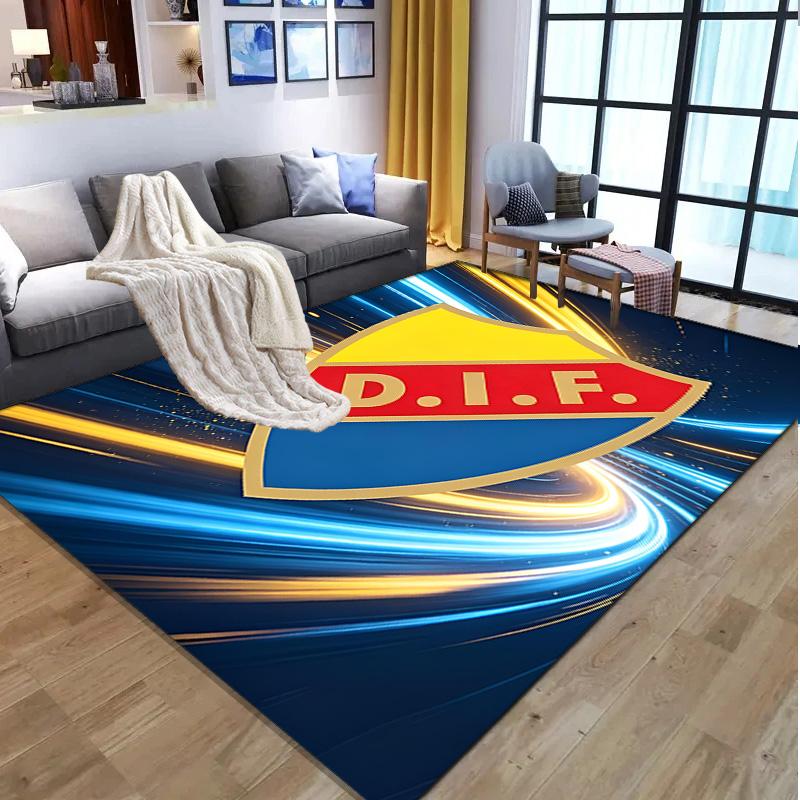 Djurgardens IF Pattern Rug, Indoor/Outdoor Mat, for Picnic, Gameroom, Bedroom, Office, Living Room, Home Decor Carpet, Birthday Gift