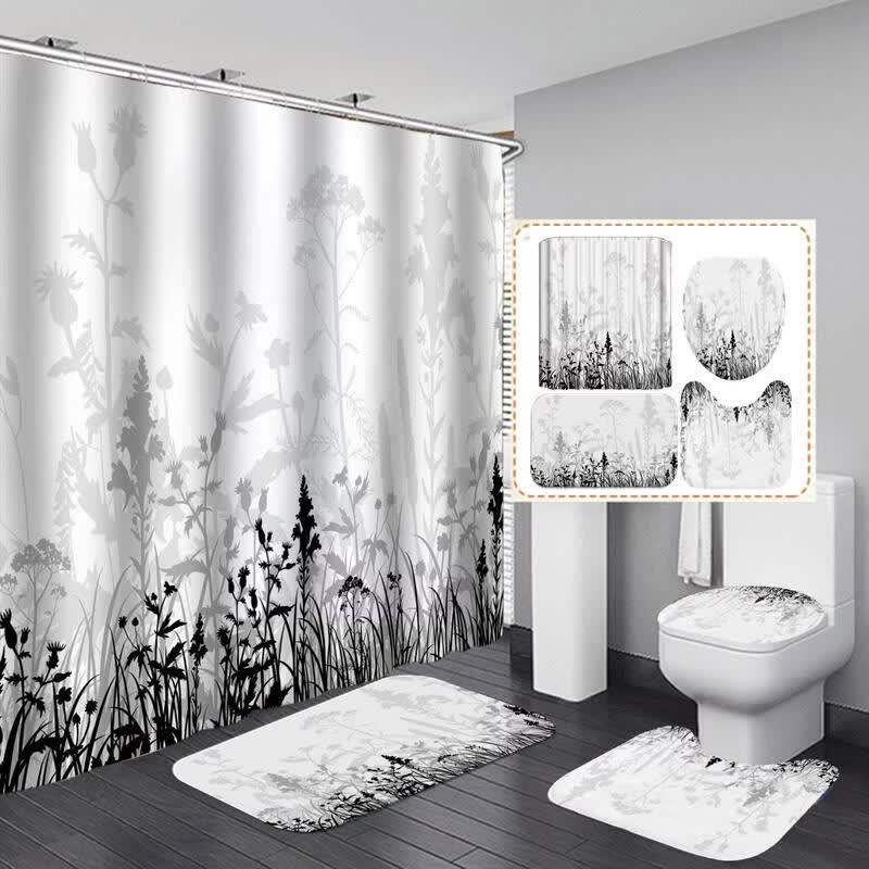 Yipanduo Plant Series Drill-Free Shower Curtain