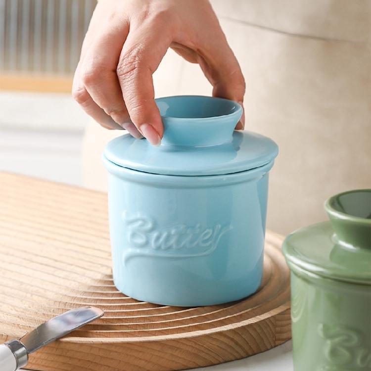 Ceramic Butter Storage Pot Butter Canister With Seal Lid Ensures Freshness Perfect For Cooking Enthusiasts