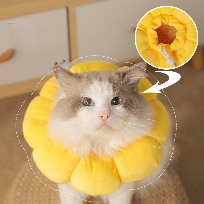 Pet Supplies Sunflower Elizabeth Ring Anti Lick and Anti Scratch Head Cover Pet Cat Collar Dog Neck Ring Sterilization ShameRing