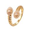 New Snake Shaped Oil Dripping Ring, Ins Style, Colorful Ring, Copper Gold-plated, Set with Zircon