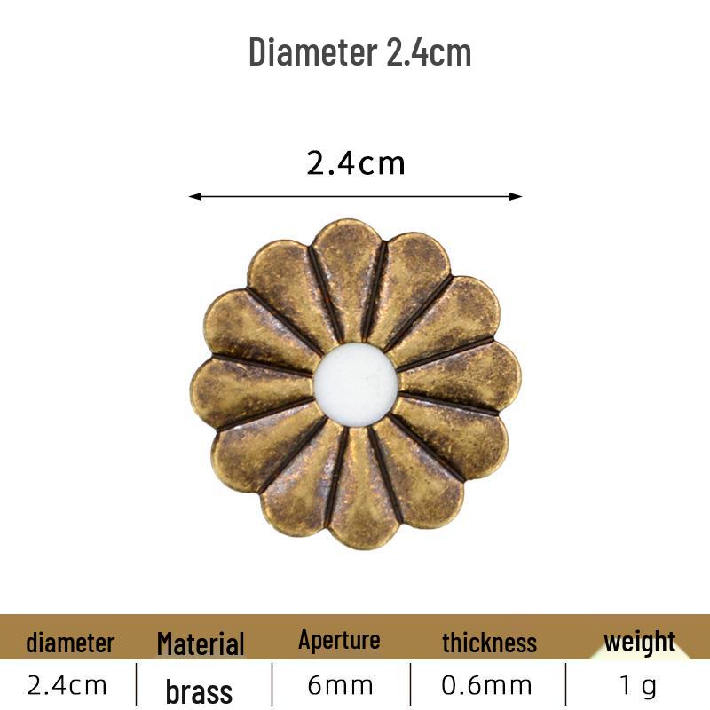 Vintage Brass Furniture Fittings: Antique Gasket, Flat Washer, Irregular Handle, and Base Plate Collection.