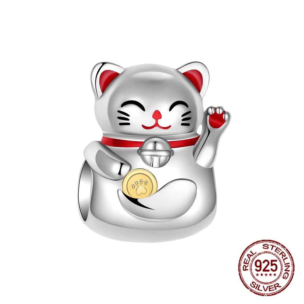 925 sterling copper boys and girls lovers pendant charms Fit 4MM hole diameter bracelet charm beads necklace Diy female Zircon