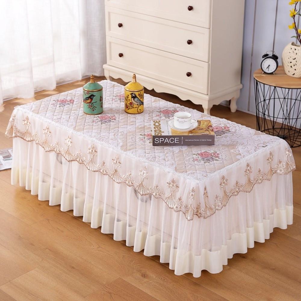 New European-style Lace Tablecloth Cotton Lace Rectangular Table Cover Cloth Vintage Exquisite Dust Cover Dining Table