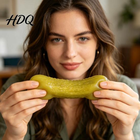 Pickled Cucumber Toy Decompress Toys with Sour Pickles Shape Fidget Soft Elastic Realistic Pickle Slow Rebound Stress Relief for Prank Funny Prop