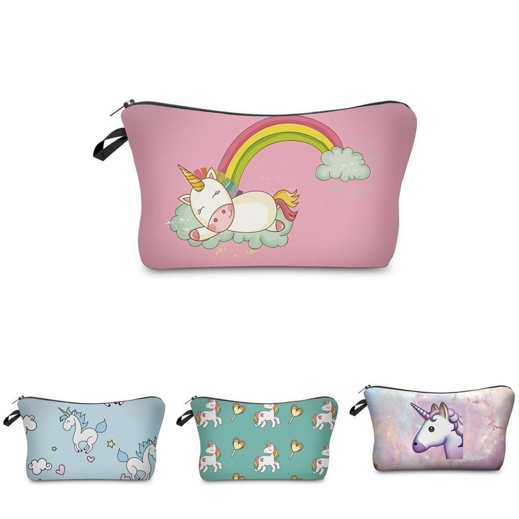 Entzückliche Einhorn Make-Up Tasche Emoji Kosmetik Reiseetui Ideal für Mädchen und Damen