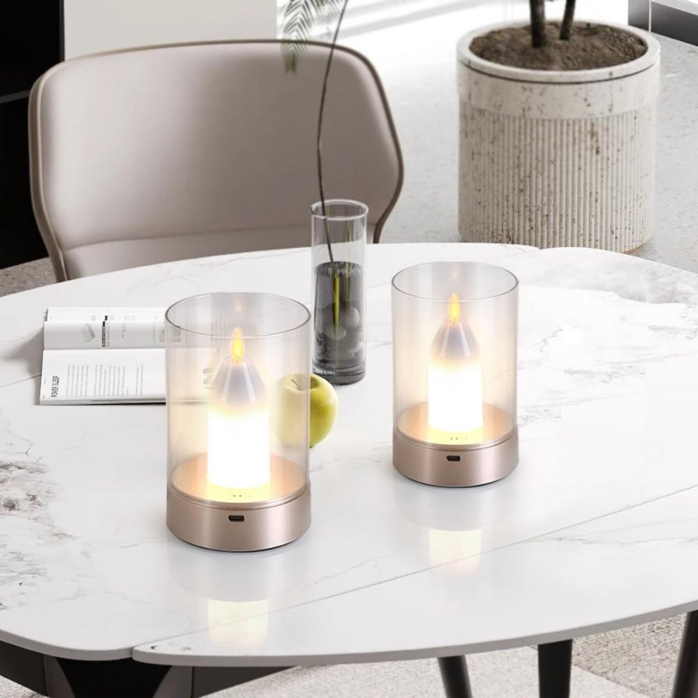 Rechargeable Sensor LED Candle Light Dimmable LED Lamp New Flameless Wick Light Bedroom