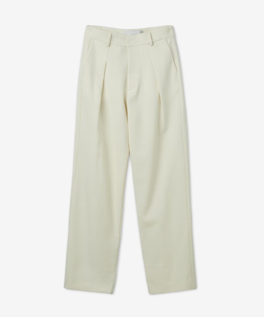 WOERA Wide Leg Cotton Pants - Off-White / N1029Offwhite