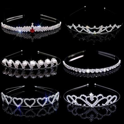 Metalen Strass Haarband Kinderen Prinses Gala Optreden Haarband Bruidskroon Hoofddeksel Legering Sieraden