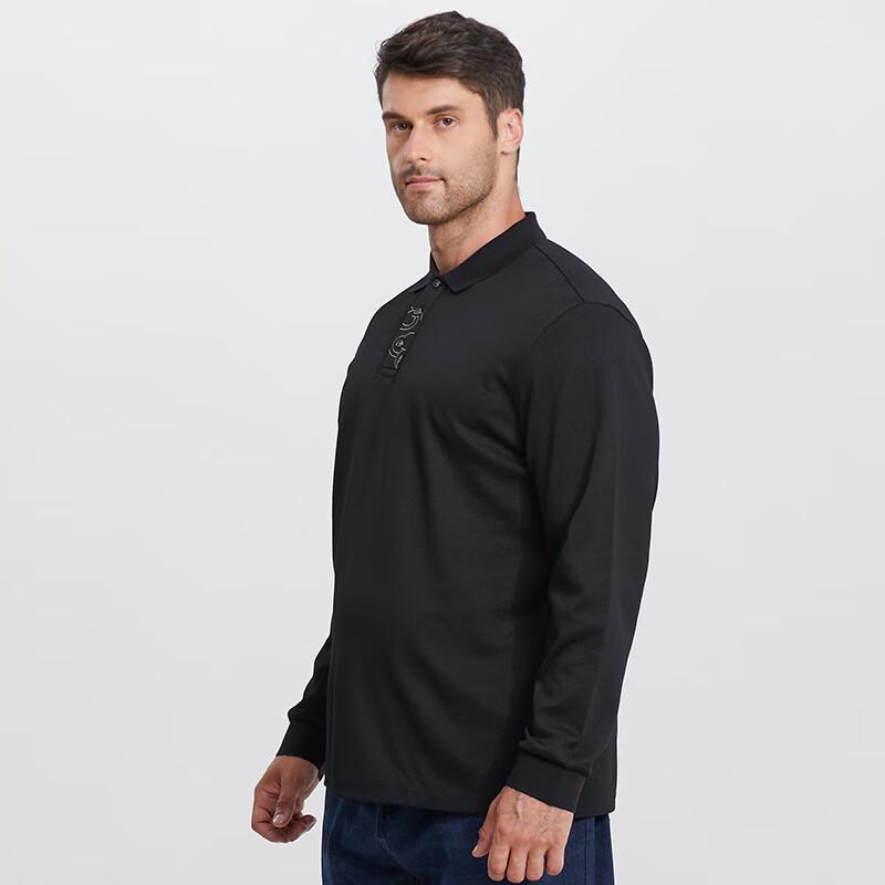 Dibinze Men's Plus Size Long Sleeve Polo Shirt
