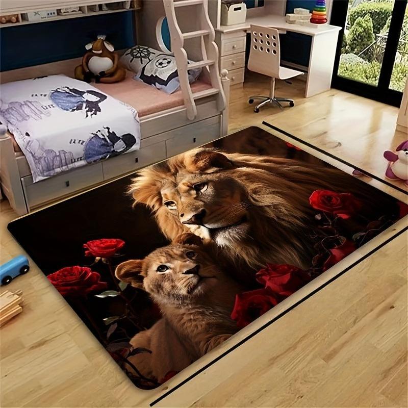 1PC Lion Pattern Rugs Non-Slip Home Door Mats Pop design Bathroom Rugs Bath Mat Carpet for Home Sink Laundry Decor