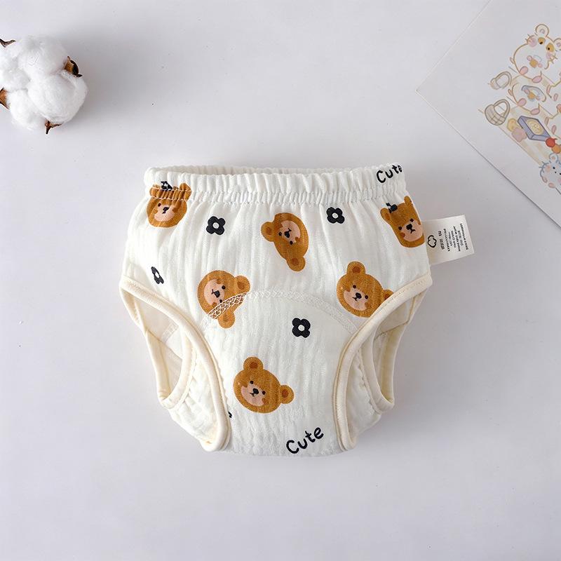 Korean Style Winged Baby Gauze Pull-up Pants: Pure Cotton Diaper Cover & Training Pants