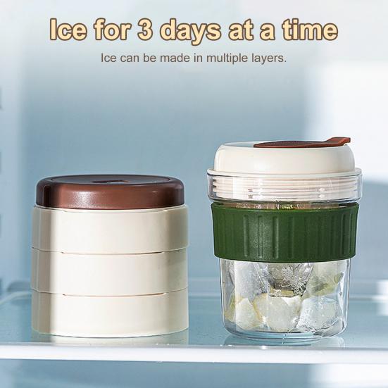Portable Cold Brew Coffee Maker with 3 Stackable Ice Trays BPA-Free Tritan Infuser Bottle for Iced Tea/Cold