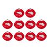 10pcs Funny Sexy Red Lip Resin Charm Hip Hop Earring Pendant Accessories DIY Keychain Jewelry Making Crafts