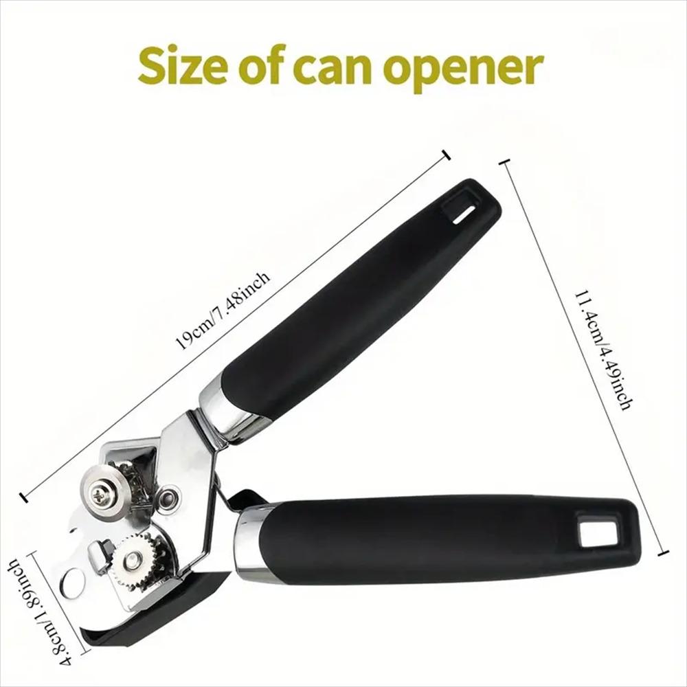 Can Opener Manual, Stainless Steel Handheld Can Opener, Comfortable Handle, Handheld Can Openers with Big Effort-Saving Knob