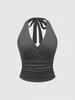 2026 European Summer Solid Color Spaghetti Strap Halter Vest: Versatile, Slimming, Sexy Sleeveless Top for Women