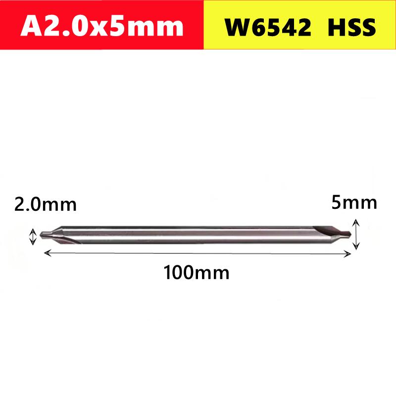 

100mm Extended A Center Drill W6542 HSS for Metal Processing Center Drilling Positioning CNC Mechanical Lathe 1pcs