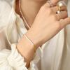 18K Gold Freshwater Pearl OT Buckle Hip Hop Bracelet