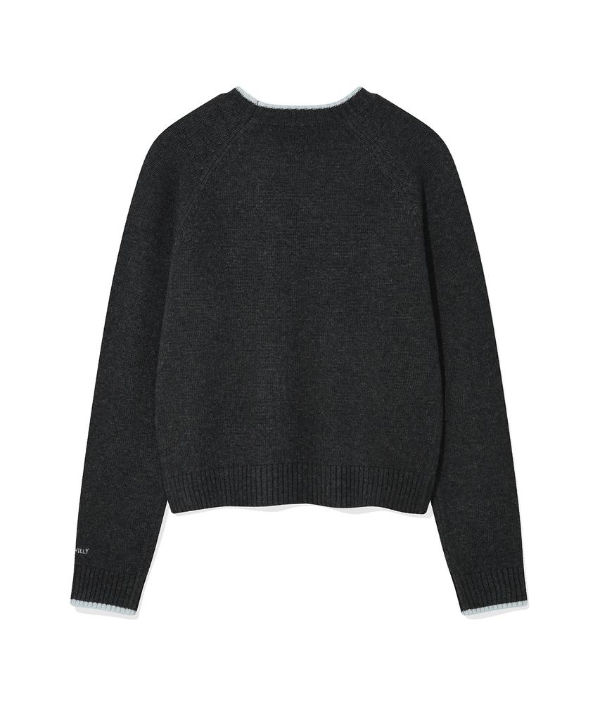 WACKY WILLY Women'S Lily Patch Color Block Pullover Grey