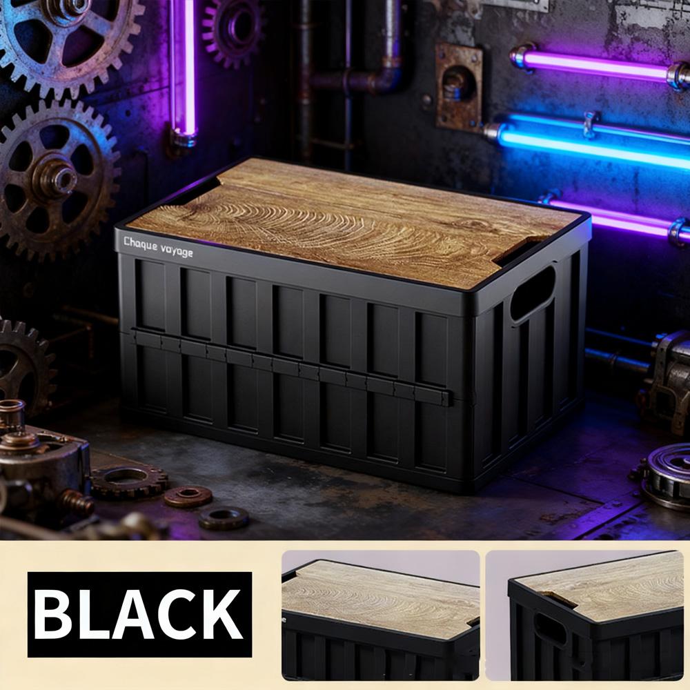 Space-Saving Collapsible Camping Storage Box, Sturdy Handles, Easy To Fold and Carry for Heavy Loads