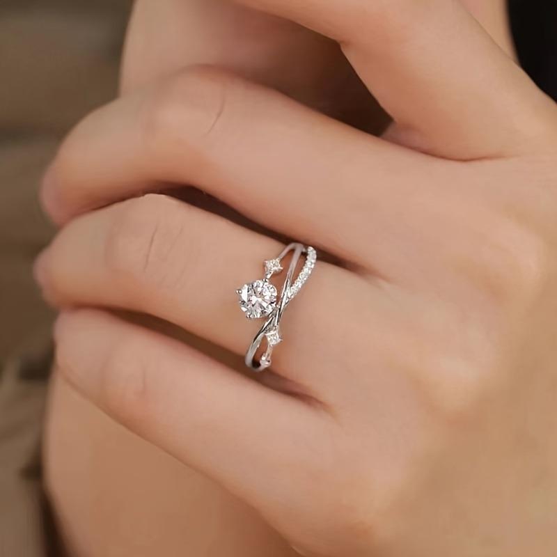 1PC Adjustable Premium Platinum/Rose Gold Plated Ring Ladies, Cosmic Track Planet Glitter Diamond Ring Ladies